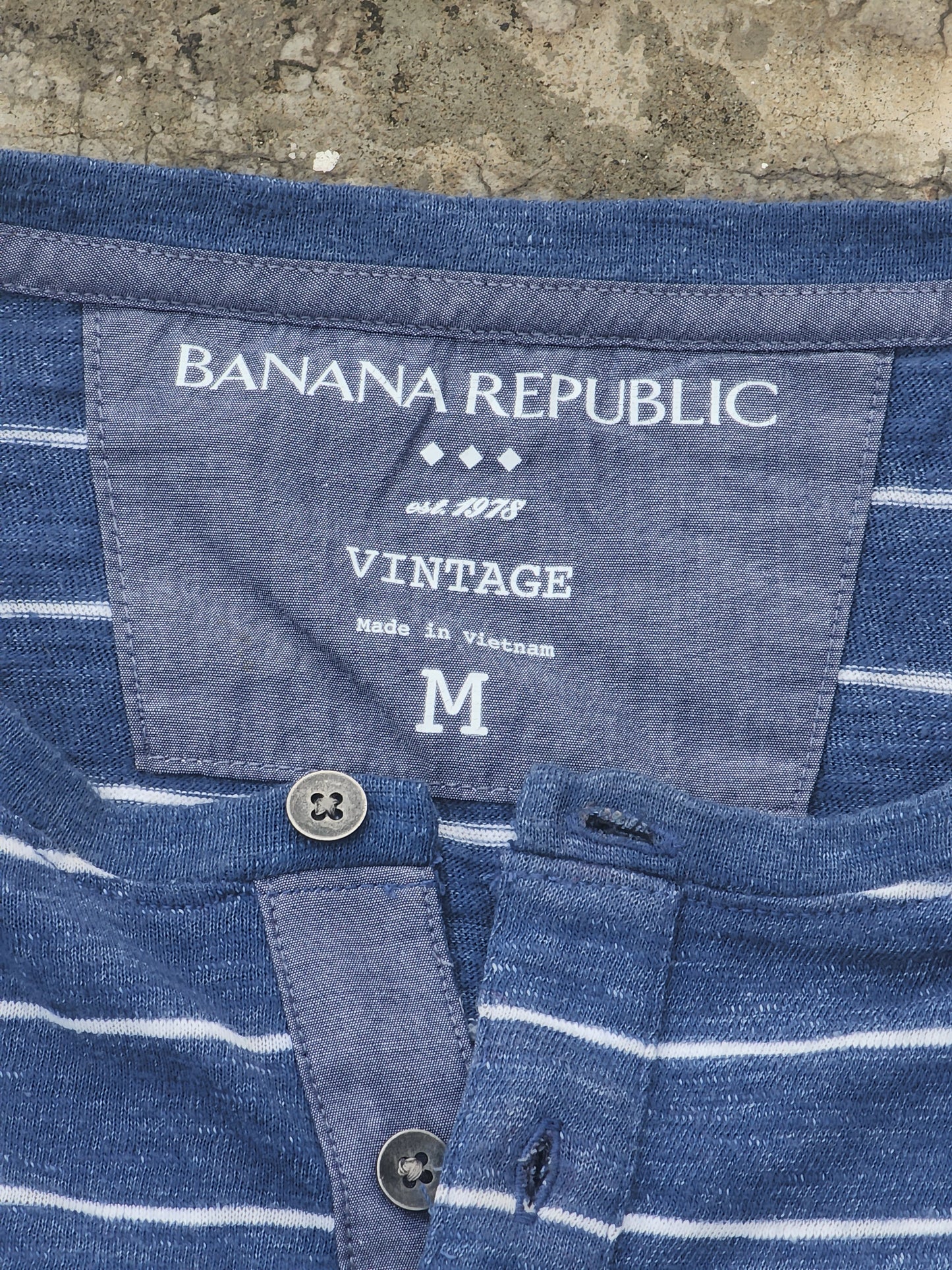 Primark Blue Vintage Full Sleeves Henley (L)