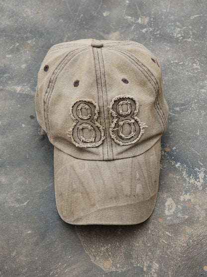 Vintage FatFace 3d Embossed Distressed 88 Khaki Cap