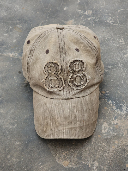 Vintage FatFace 3d Embossed Distressed 88 Khaki Cap