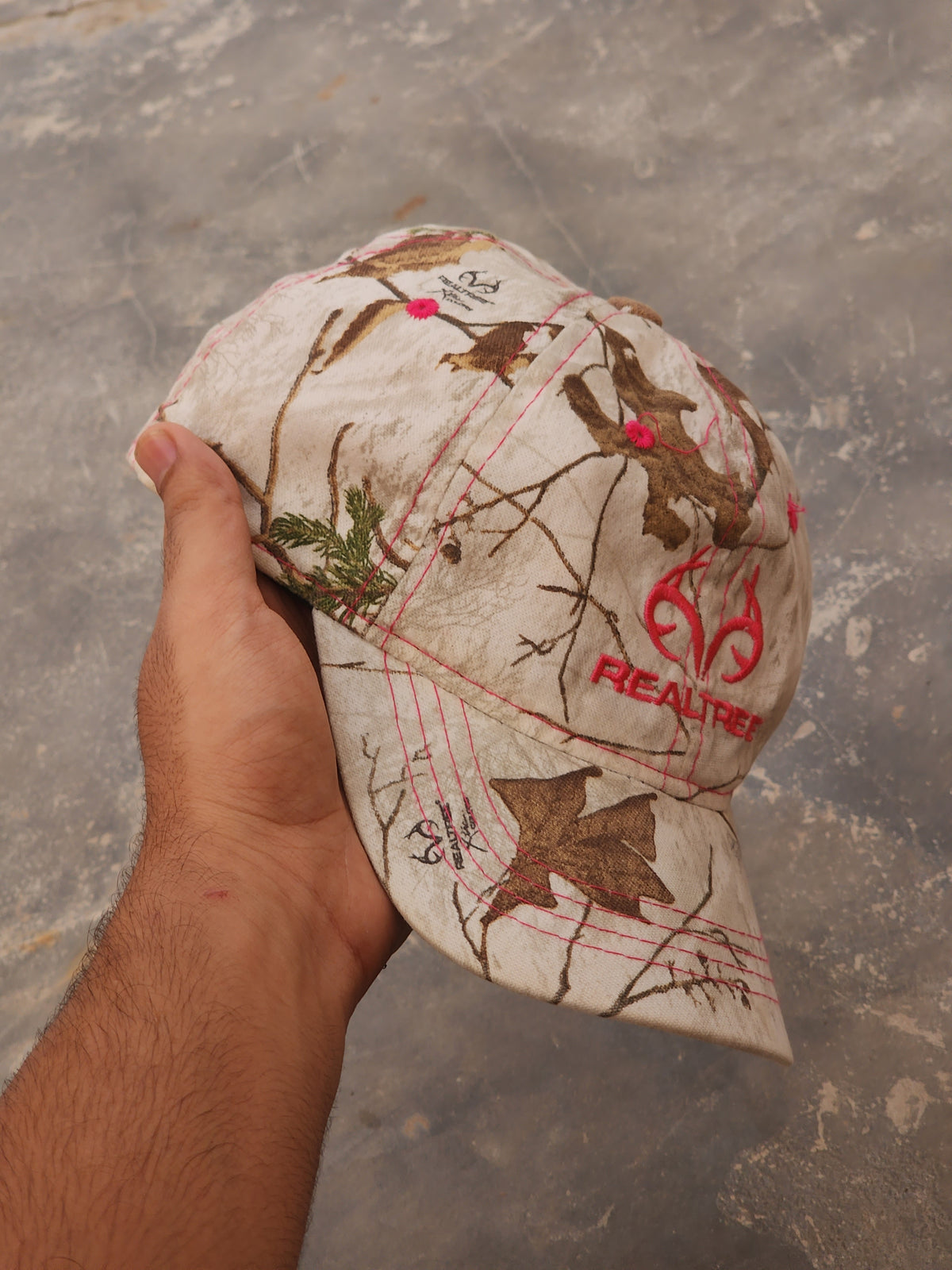 Realtree White and Pink Camo Cap