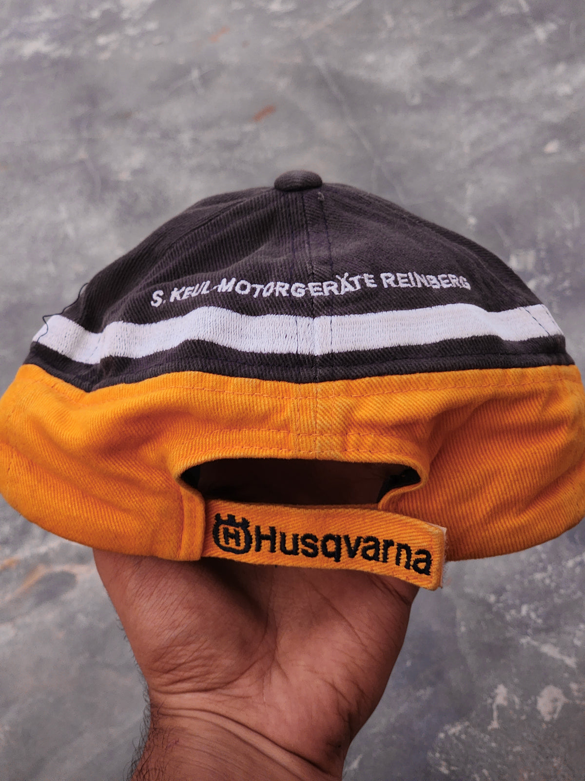 Vintage Husqvarna Motorcycles Racing Cap yellow and gray