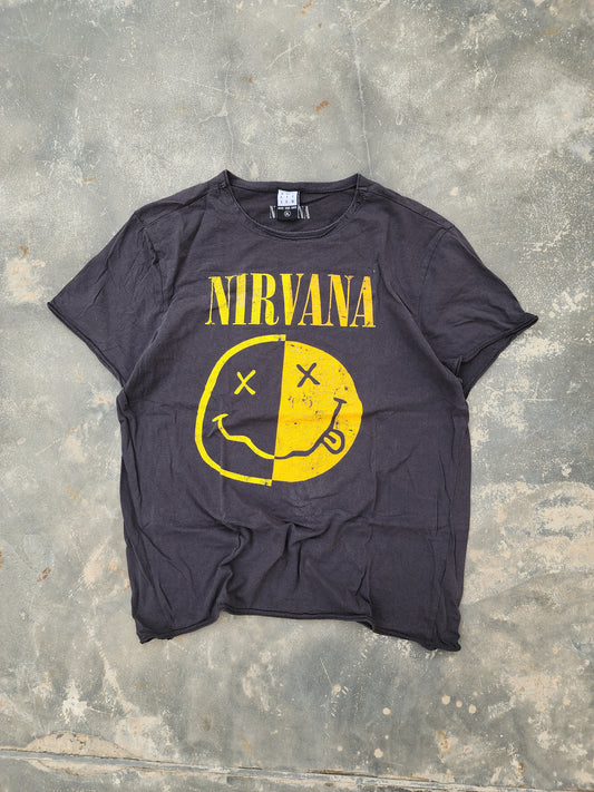 Nirvana x Amplified Black and Yellow Smiley Tee (M)