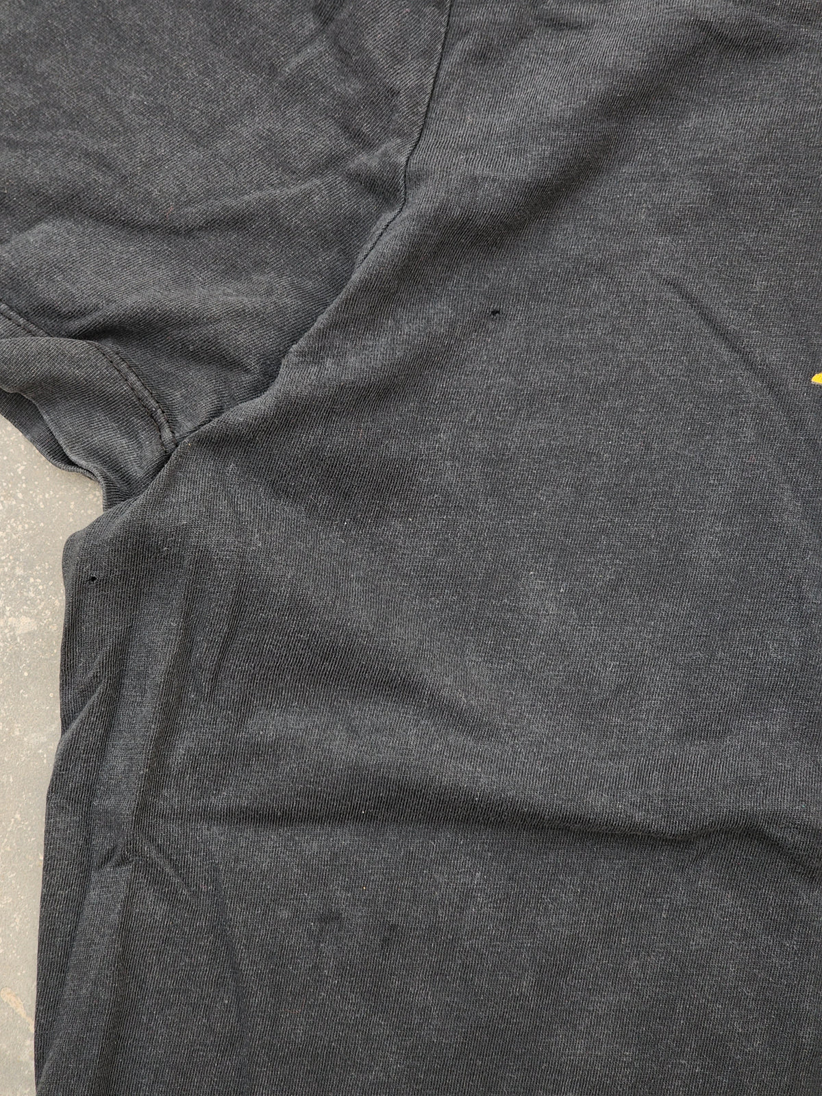 Nirvana Angels Black and Yellow Distressed Tee (L)