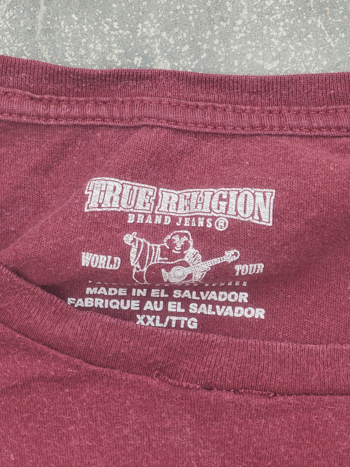 True Religion World Tour Maroon Tee (L)