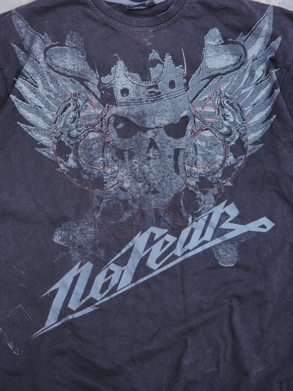 Vintage Y2K 2003 No Fear Skull Graphic Tee (L)