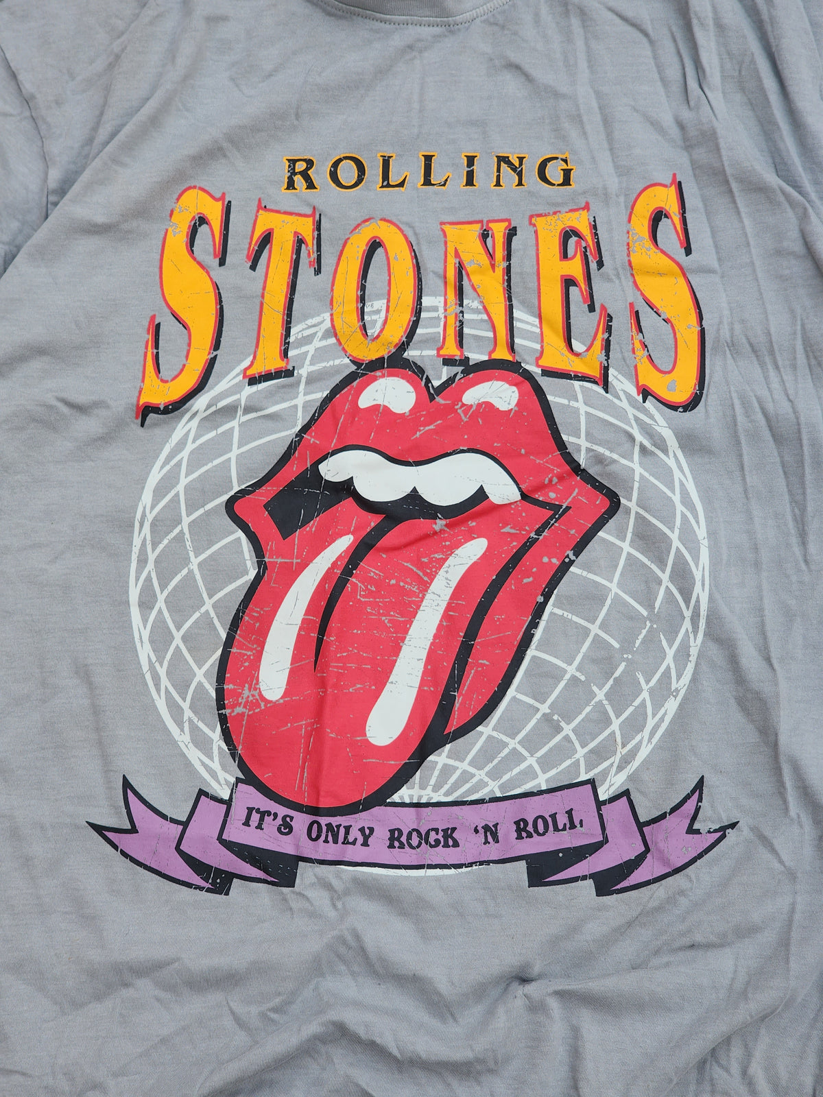 Rolling Stones Rock and Roll Light Gray Tee (M/L)