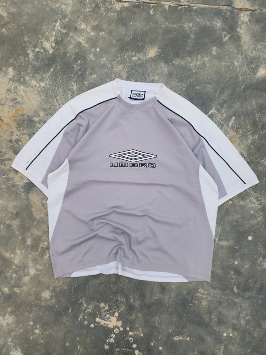1990s Vintage Umbro gray and white Colorblock Jersey (M)