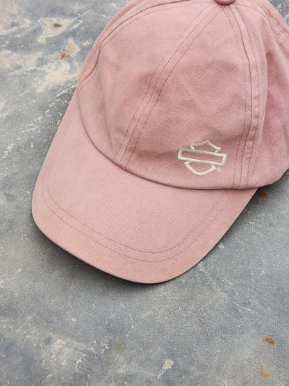 Vintage Harley Davidson Pink Suede Fitted Cap