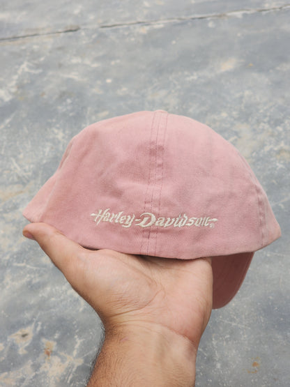 Vintage Harley Davidson Pink Suede Fitted Cap