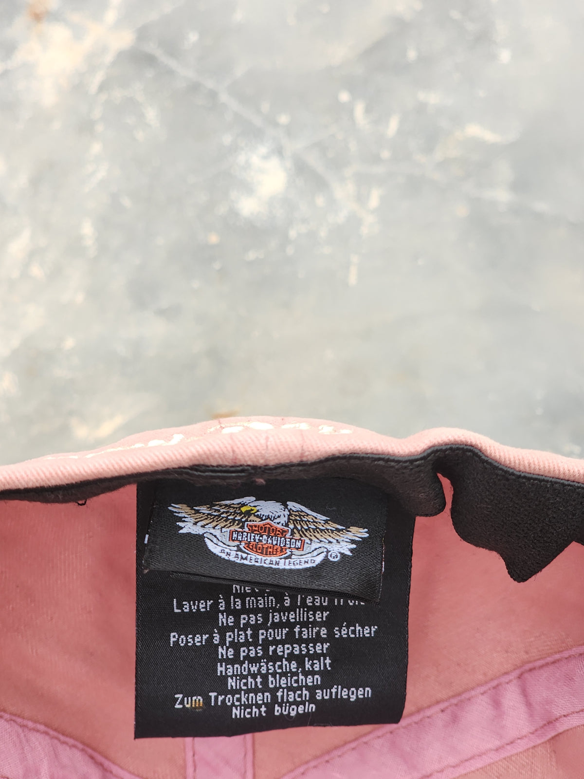 Vintage Harley Davidson Pink Suede Fitted Cap