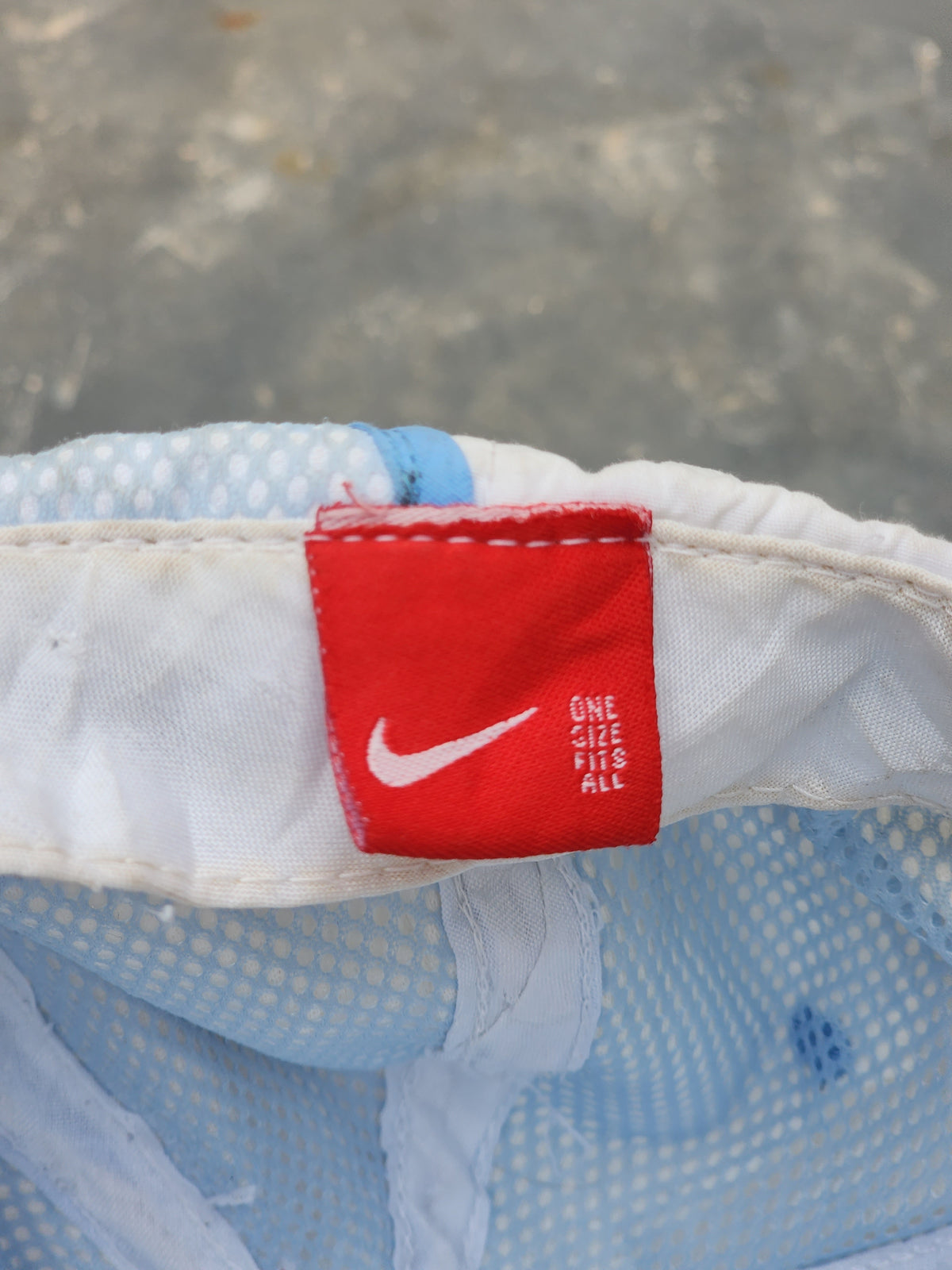 Vintage Y2K Nike Light Blue and White Dri Fit Cap