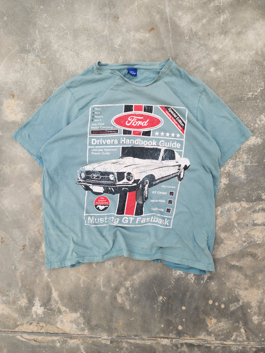 Vintage Ford Driver's Handbook Teal Tee (L)