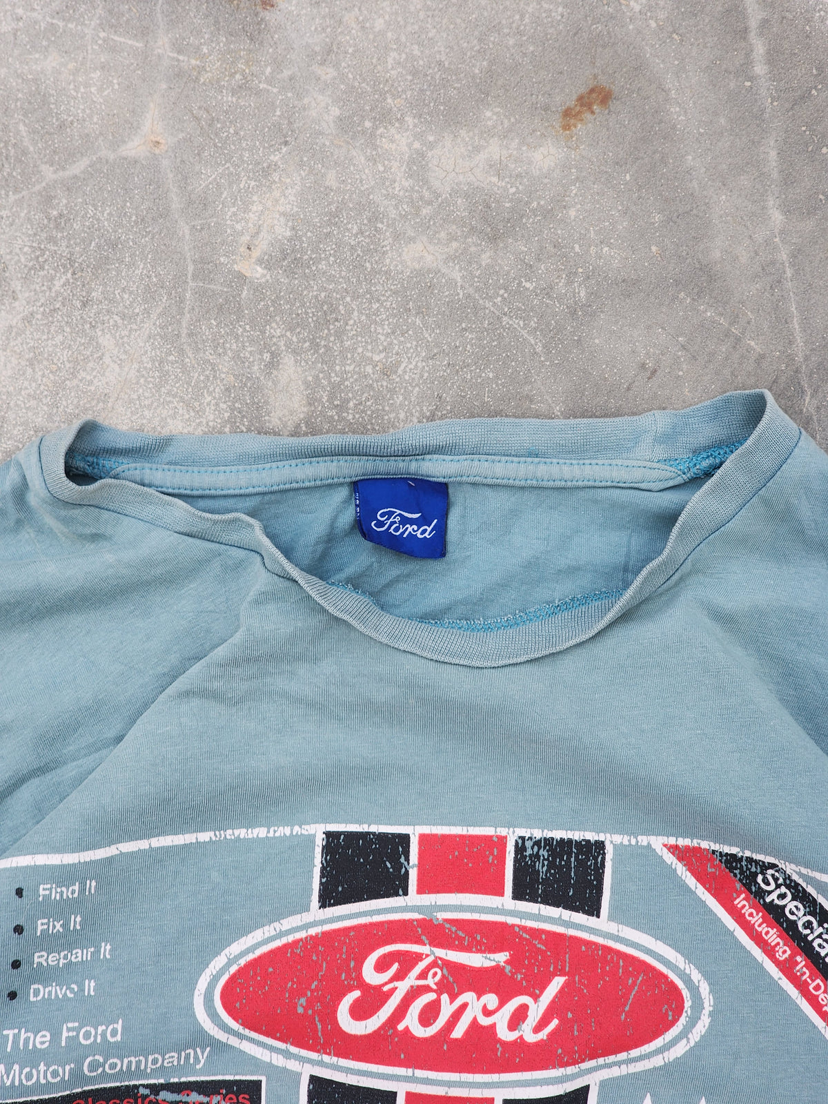 Vintage Ford Driver's Handbook Teal Tee (L)