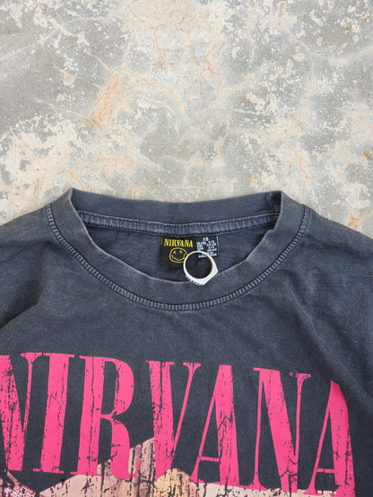 Nirvana Grey and Pink Angels and Flowers Tee (M)