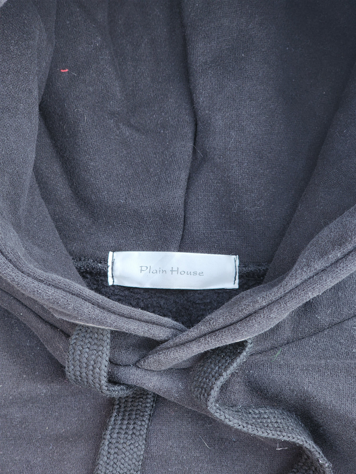 Plain House Black Cropped Boxy Fit Hoodie (S)