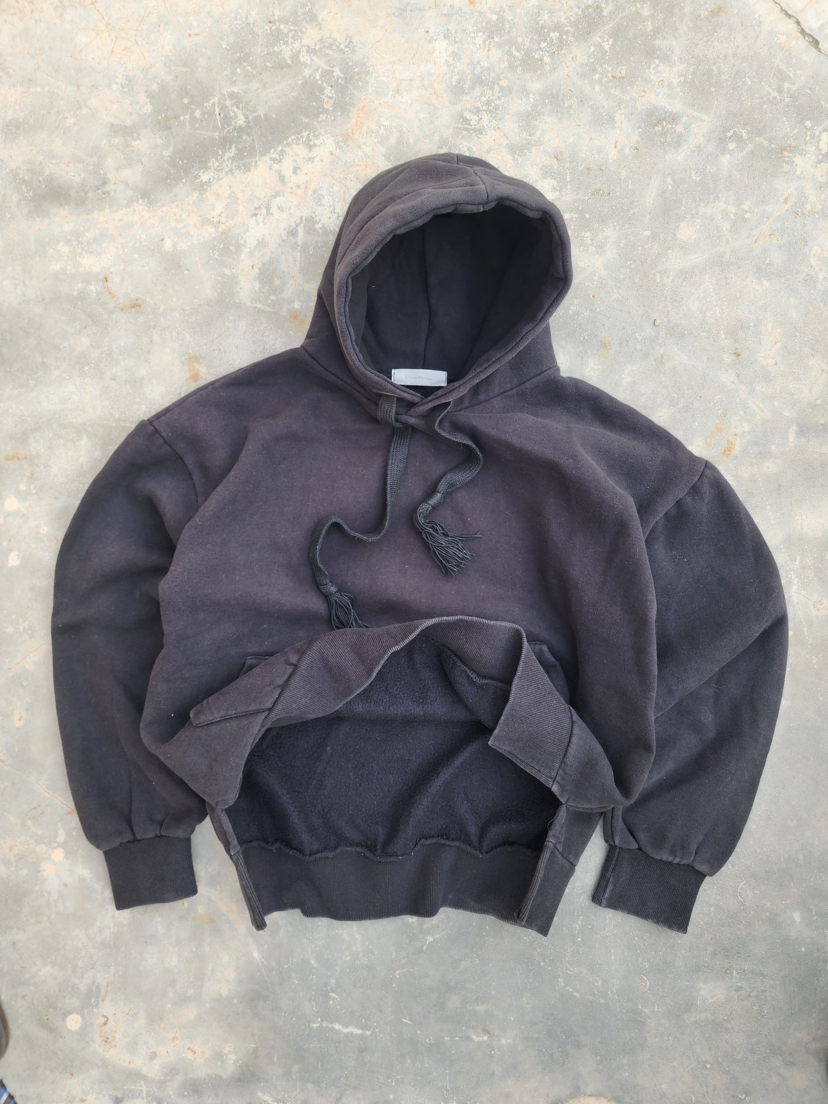 Plain House Black Cropped Boxy Fit Hoodie (S)
