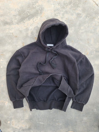 Plain House Black Cropped Boxy Fit Hoodie (S)