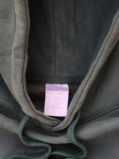 Vintage Made in Korea Green Plain Boxy Fit Heavyweight Hoodie (L)