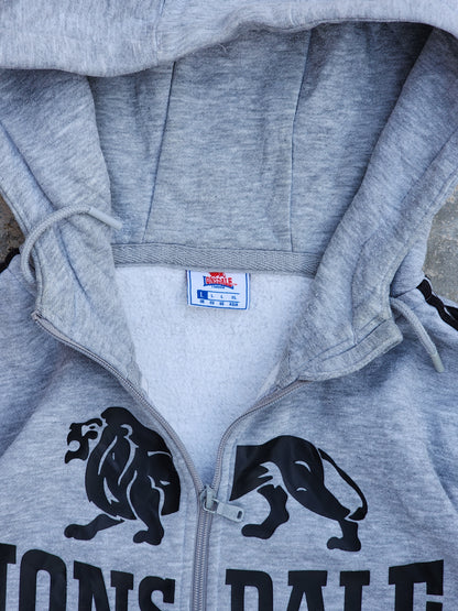 Lonsdale Classic Logo and Side Stripes Gray Zipper Hoodie (L)