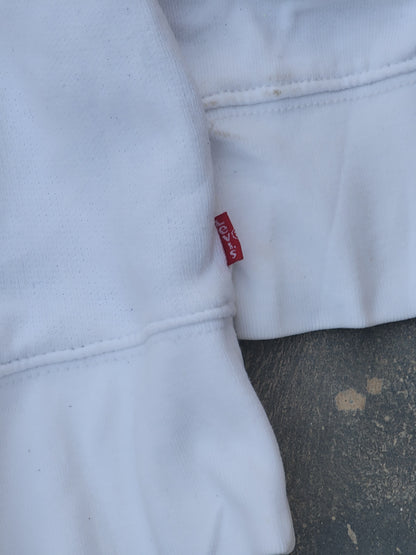 Levi's White Spellout Embroidery Hoodie (S)