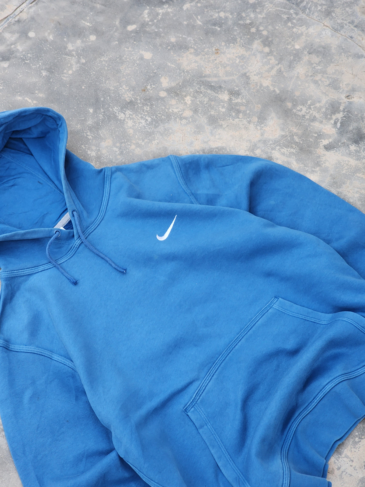 Nike Blue Plain Pullover Hoodie (S/M)