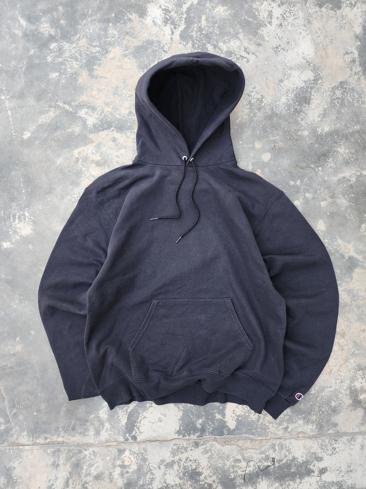Champion Eco Authentic Black Plain Hoodie (M)