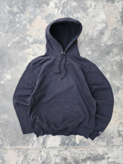 Champion Eco Authentic Black Plain Hoodie (M)