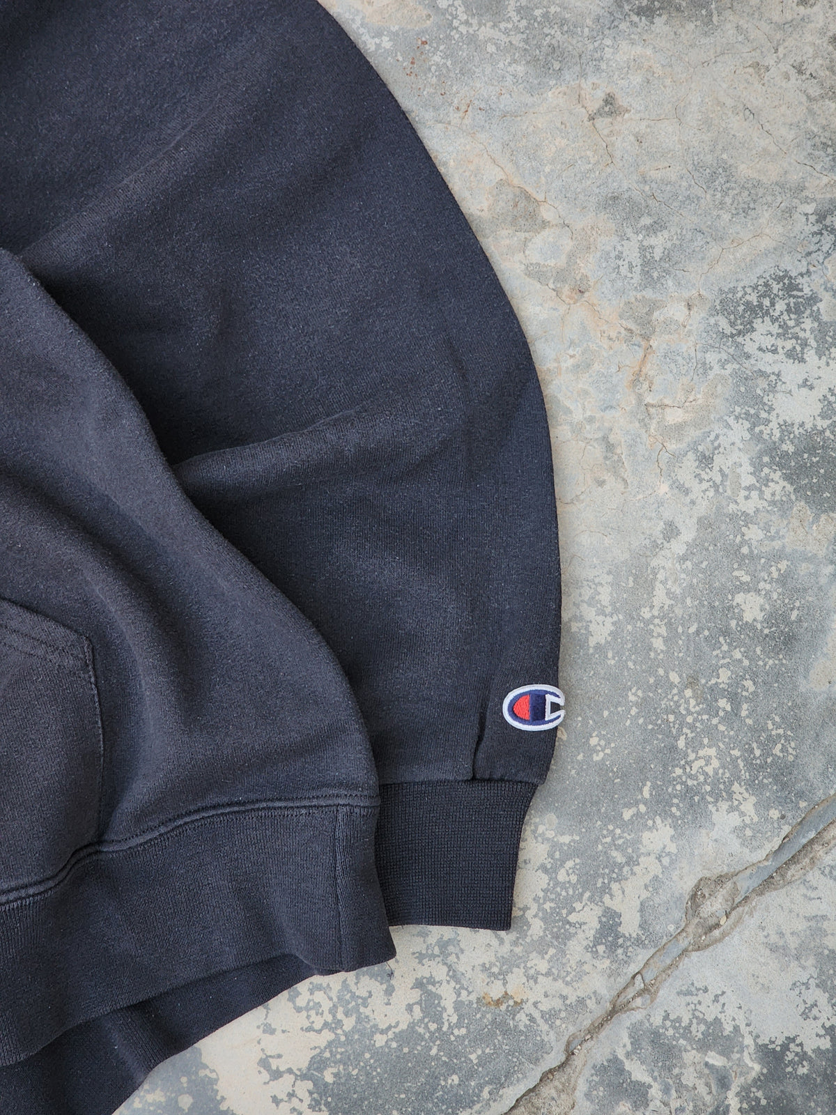 Champion Eco Authentic Black Plain Hoodie (M)