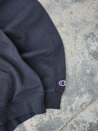 Champion Eco Authentic Black Plain Hoodie (M)