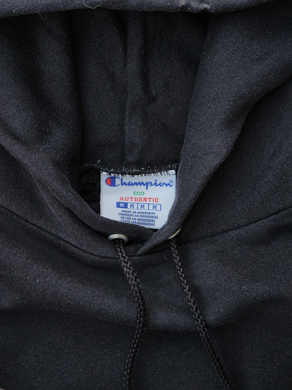 Champion Eco Authentic Black Plain Hoodie (M)