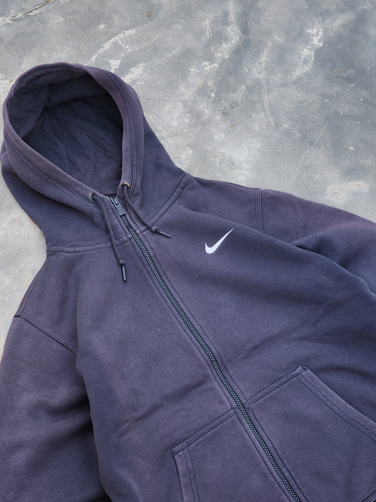 Nike Dark Blue Sunfaded Zipper Hoodie (S/M)