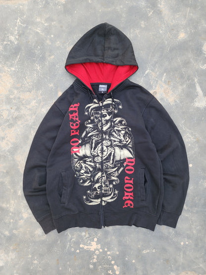 Vintage Y2K No Fear Zipper Hoodie (S/M)