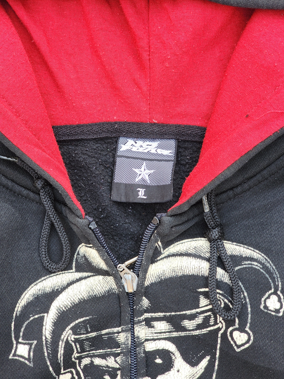Vintage Y2K No Fear Zipper Hoodie (S/M)
