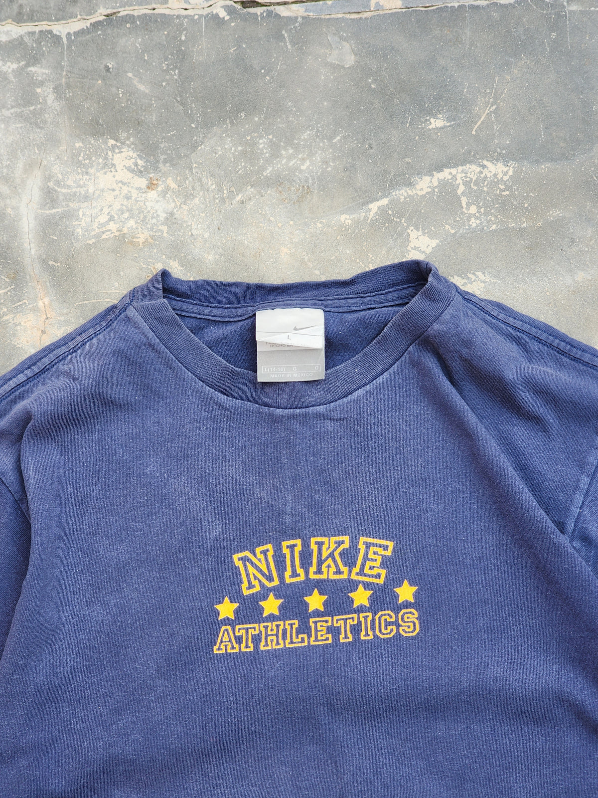 Vintage Late 90s Nike Athletics Dark Blue Tee (S)