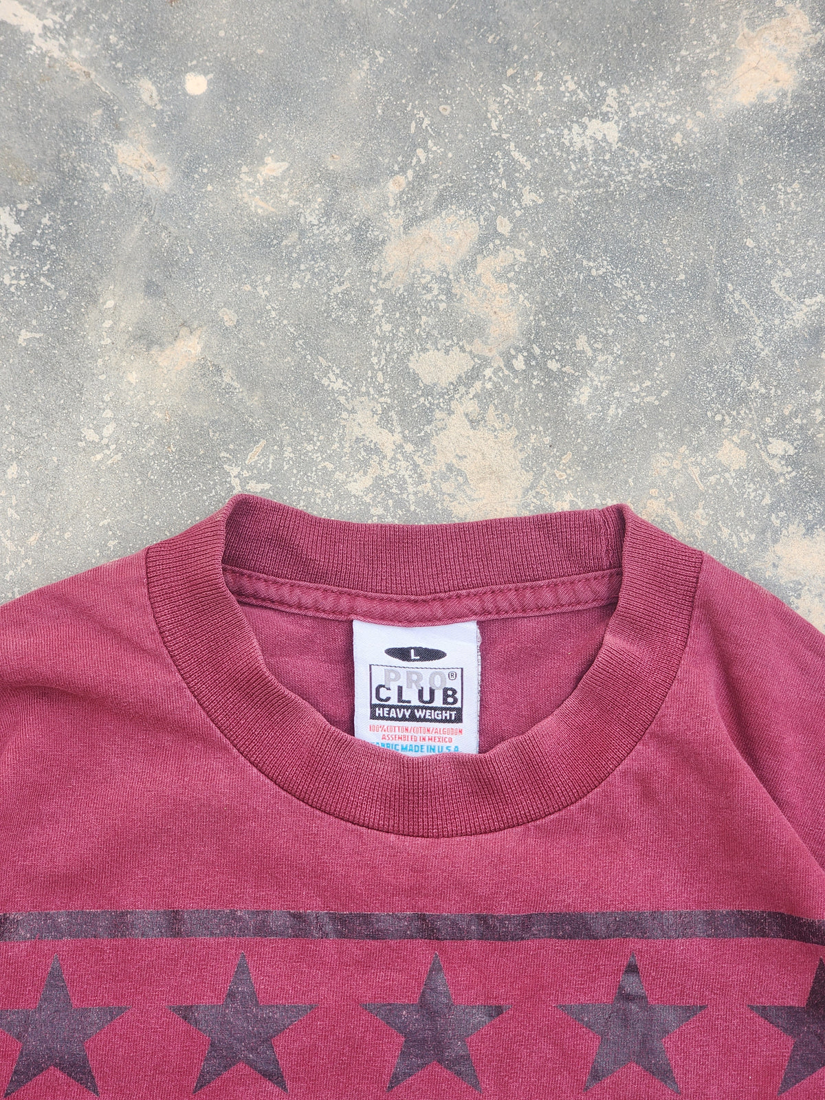 Pro Club Burgundy Cali Bear Bandana Graphic Tee (L)