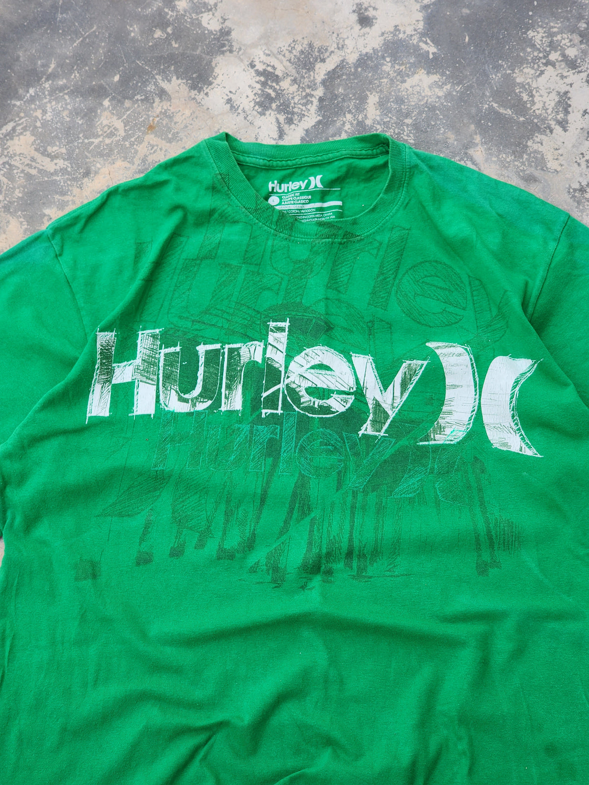 Hurley Y2K Surfwear Green Tee (L/XL)