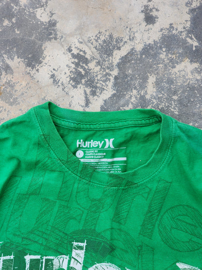Hurley Y2K Surfwear Green Tee (L/XL)