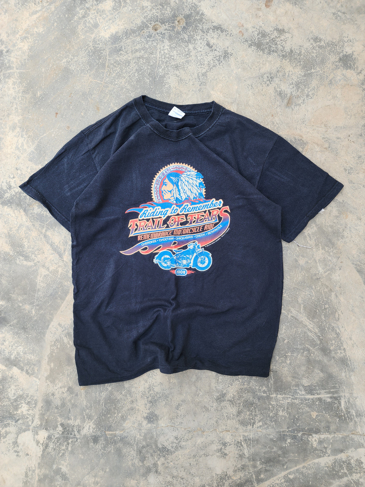 Vintage 2008 Trail of Tears Motorcycle Tee (M)