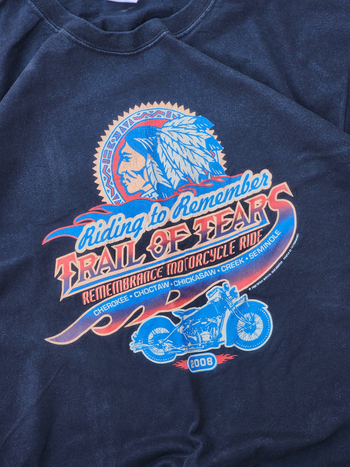 Vintage 2008 Trail of Tears Motorcycle Tee (M)