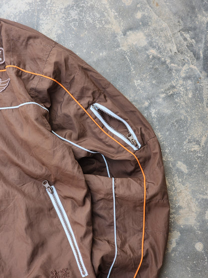 Vintage Crosshatch Brown Racing Windbreaker (M/L)