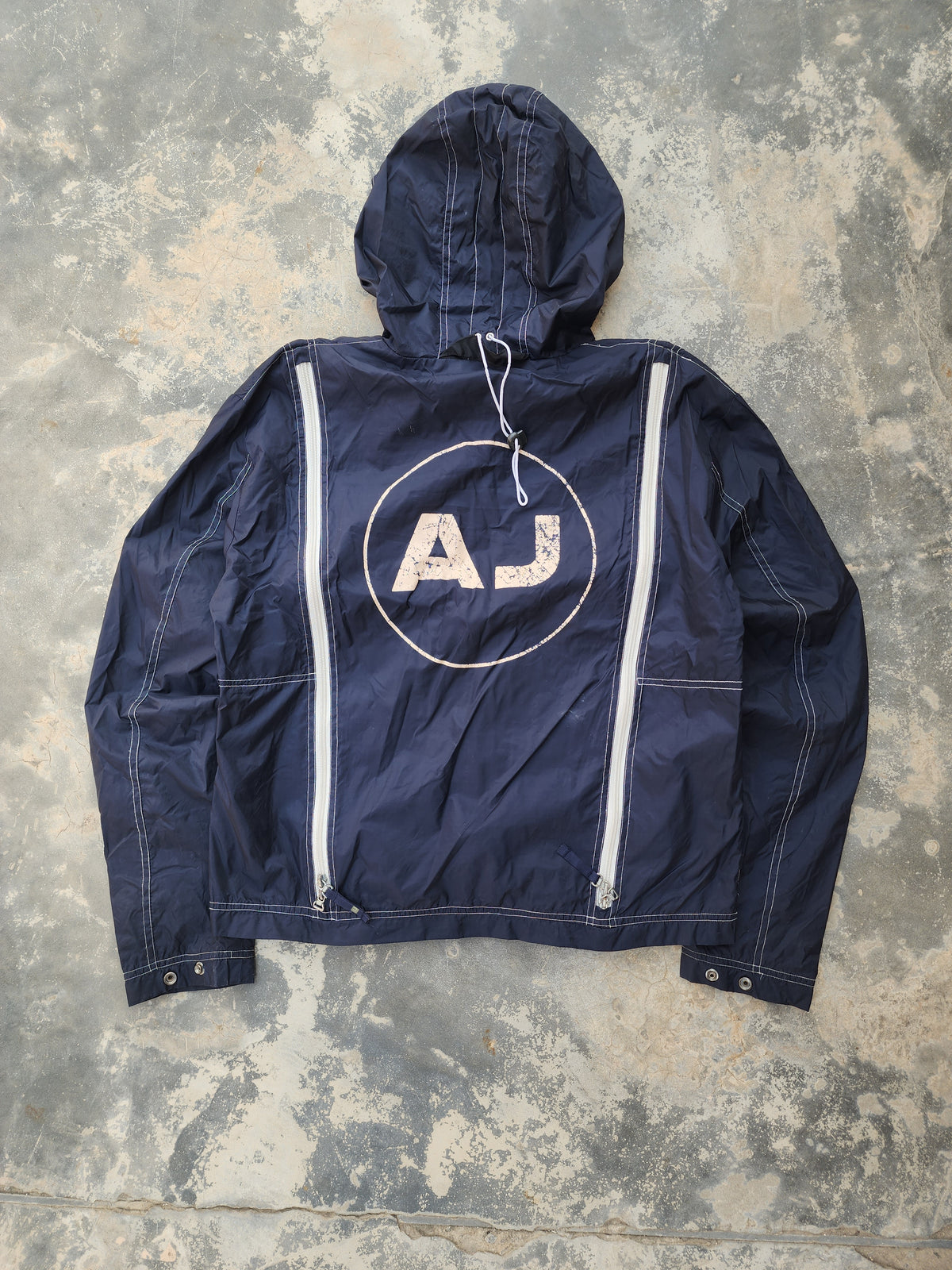 Vintage Armani Jeans Y2K Multi-Zip Heavily Ventilated Technical Windbreaker Jacket (M)