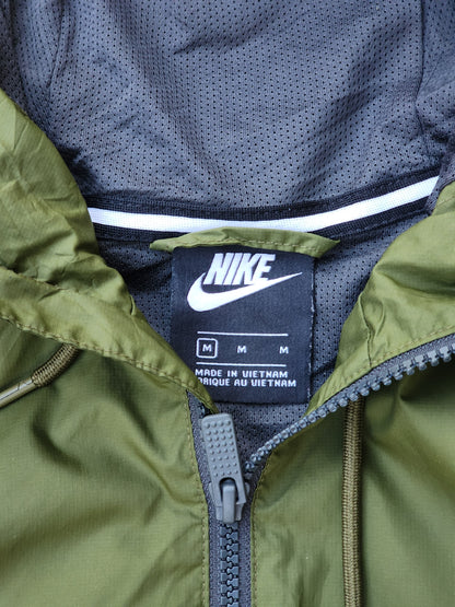 Nike Sportswear Windrunner Men's Hooded Windbreaker Jacket Olive and Grey (M)