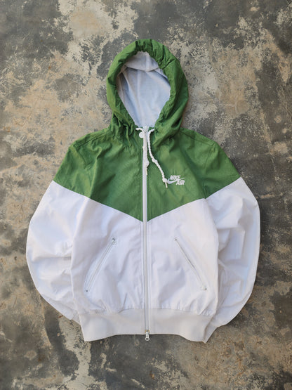 Vintage Nike Air All-Over Print Green / White Monogram Windbreaker Track Jacket (S/XS)