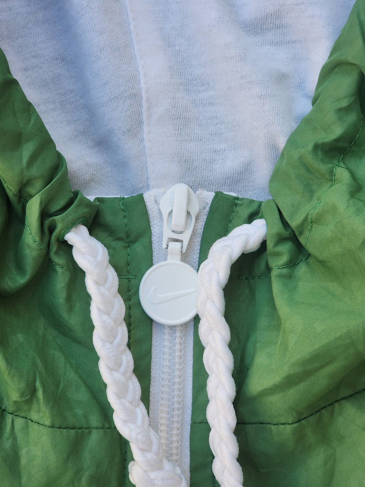 Vintage Nike Air All-Over Print Green / White Monogram Windbreaker Track Jacket (S/XS)