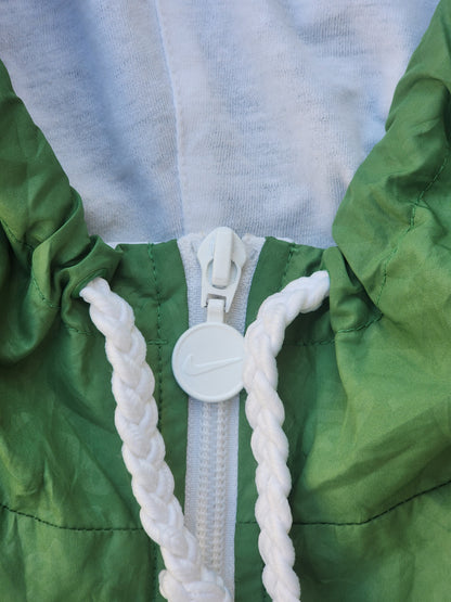 Vintage Nike Air All-Over Print Green / White Monogram Windbreaker Track Jacket (S/XS)