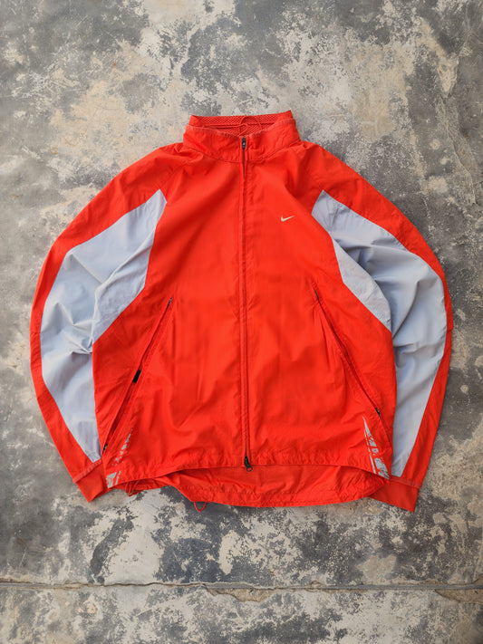 Vintage Y2K Nike Clima-Fit Technical Running Orange Windbreaker Jacket (XL)