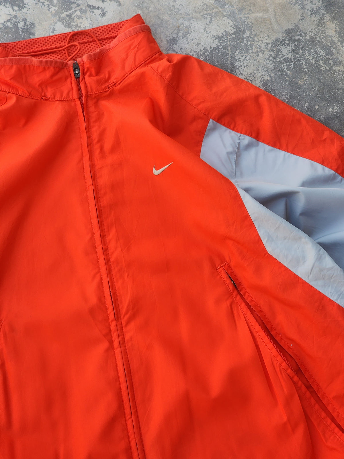 Vintage Y2K Nike Clima-Fit Technical Running Orange Windbreaker Jacket (XL)