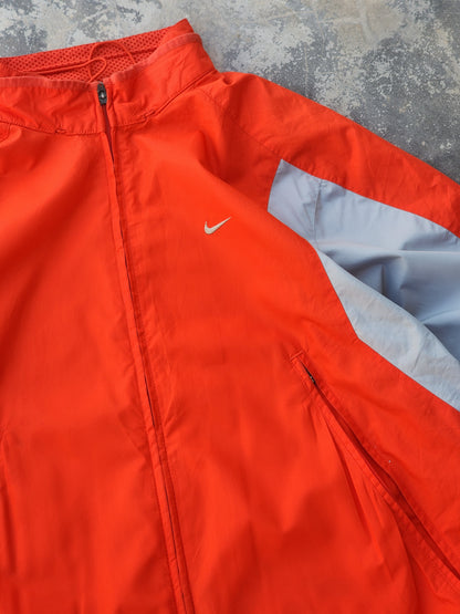 Vintage Y2K Nike Clima-Fit Technical Running Orange Windbreaker Jacket (XL)