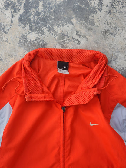 Vintage Y2K Nike Clima-Fit Technical Running Orange Windbreaker Jacket (XL)