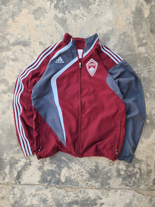 Vintage Y2K Adidas MLS Colorado Rapids Official Sideline Training Windbreaker Jacket (M)